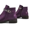 imageFSJ Women Fashion Round Toe Ankle Boots Block Chunky Low Heel Bootie Rhinestone Chain Side Zipper Casual Walking Shoes Size 415 USPurple