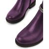 imageFSJ Women Fashion Round Toe Ankle Boots Block Chunky Low Heel Bootie Rhinestone Chain Side Zipper Casual Walking Shoes Size 415 USPurple