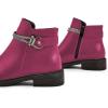 imageFSJ Women Fashion Round Toe Ankle Boots Block Chunky Low Heel Bootie Rhinestone Chain Side Zipper Casual Walking Shoes Size 415 USViolet Red