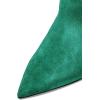 imageFSJ Women Over The Knee Boots Classic High Cone Heels Closed Pointed Toe Fancy Pull On Party Shoes Size 415 M USLime Green Steel Blue