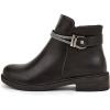 imageFSJ Women Fashion Round Toe Ankle Boots Block Chunky Low Heel Bootie Rhinestone Chain Side Zipper Casual Walking Shoes Size 415 USBlack