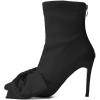 imageFSJ Women Chic Bowknot Pointed Toe Stiletto High Heel Ankle Boots Back Zipper Casual Walking Ladies Shoes Size 415 USBlack
