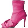 imageFSJ Women Chic Bowknot Pointed Toe Stiletto High Heel Ankle Boots Back Zipper Casual Walking Ladies Shoes Size 415 USFuchsia
