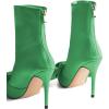 imageFSJ Women Chic Bowknot Pointed Toe Stiletto High Heel Ankle Boots Back Zipper Casual Walking Ladies Shoes Size 415 USGreen