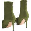 imageFSJ Women Chic Bowknot Pointed Toe Stiletto High Heel Ankle Boots Back Zipper Casual Walking Ladies Shoes Size 415 USOlive