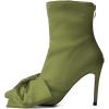 imageFSJ Women Chic Bowknot Pointed Toe Stiletto High Heel Ankle Boots Back Zipper Casual Walking Ladies Shoes Size 415 USOlive