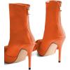 imageFSJ Women Chic Bowknot Pointed Toe Stiletto High Heel Ankle Boots Back Zipper Casual Walking Ladies Shoes Size 415 USOrange