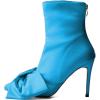 imageFSJ Women Chic Bowknot Pointed Toe Stiletto High Heel Ankle Boots Back Zipper Casual Walking Ladies Shoes Size 415 USTurquoise