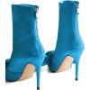 imageFSJ Women Chic Bowknot Pointed Toe Stiletto High Heel Ankle Boots Back Zipper Casual Walking Ladies Shoes Size 415 USTurquoise