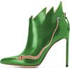 imageFSJ Women Fashion Ankle Boots Pumps Sexy Stiletto High Heel Color Rhinestones Closed Pointed Toe Rhinestone Booties Zipper Shoes Size 415 USGreen
