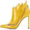 imageFSJ Women Fashion Ankle Boots Pumps Sexy Stiletto High Heel Color Rhinestones Closed Pointed Toe Rhinestone Booties Zipper Shoes Size 415 USYellow