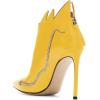 imageFSJ Women Fashion Ankle Boots Pumps Sexy Stiletto High Heel Color Rhinestones Closed Pointed Toe Rhinestone Booties Zipper Shoes Size 415 USYellow