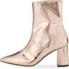imageFSJ Women Fashion Metallic Mid Calf Boots Pointed Toe Chunky High Heels Side Zipper Shoe Size 415 USChampagne