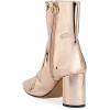 imageFSJ Women Fashion Metallic Mid Calf Boots Pointed Toe Chunky High Heels Side Zipper Shoe Size 415 USChampagne