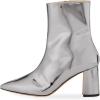 imageFSJ Women Fashion Metallic Mid Calf Boots Pointed Toe Chunky High Heels Side Zipper Shoe Size 415 USGrey