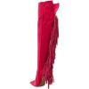 imageFSJ Women Over The Knee High Stiletto Heels Back Tassels Long Boots Sexy Thigh High Strech Club Party Shoes Size 415 USCrimson