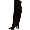 imageFSJ Women Over The Knee High Stiletto Heels Back Tassels Long Boots Sexy Thigh High Strech Club Party Shoes Size 415 USLeopard