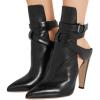 imageFSJ Women Pointed Toe Chunky High Heel Strappy Dress Bootie Pump Ankle Wrap Slingback Sandal Shoes Size 415 M USBlack
