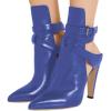 imageFSJ Women Pointed Toe Chunky High Heel Strappy Dress Bootie Pump Ankle Wrap Slingback Sandal Shoes Size 415 M USBlue