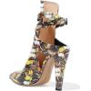 imageFSJ Women Pointed Toe Chunky High Heel Strappy Dress Bootie Pump Ankle Wrap Slingback Sandal Shoes Size 415 M USButterfly