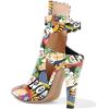 imageFSJ Women Pointed Toe Chunky High Heel Strappy Dress Bootie Pump Ankle Wrap Slingback Sandal Shoes Size 415 M USCartoon