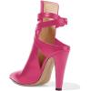 imageFSJ Women Pointed Toe Chunky High Heel Strappy Dress Bootie Pump Ankle Wrap Slingback Sandal Shoes Size 415 M USDeep Pink