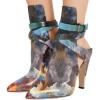 imageFSJ Women Pointed Toe Chunky High Heel Strappy Dress Bootie Pump Ankle Wrap Slingback Sandal Shoes Size 415 M USGraffiti