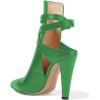 imageFSJ Women Pointed Toe Chunky High Heel Strappy Dress Bootie Pump Ankle Wrap Slingback Sandal Shoes Size 415 M USGreen
