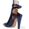 imageFSJ Women Pointed Toe Chunky High Heel Strappy Dress Bootie Pump Ankle Wrap Slingback Sandal Shoes Size 415 M USNavy