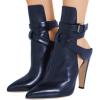 imageFSJ Women Pointed Toe Chunky High Heel Strappy Dress Bootie Pump Ankle Wrap Slingback Sandal Shoes Size 415 M USNavy