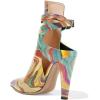 imageFSJ Women Pointed Toe Chunky High Heel Strappy Dress Bootie Pump Ankle Wrap Slingback Sandal Shoes Size 415 M USQuicksand