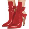 imageFSJ Women Pointed Toe Chunky High Heel Strappy Dress Bootie Pump Ankle Wrap Slingback Sandal Shoes Size 415 M USRed