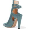imageFSJ Women Pointed Toe Chunky High Heel Strappy Dress Bootie Pump Ankle Wrap Slingback Sandal Shoes Size 415 M USSlate Gray