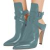 imageFSJ Women Pointed Toe Chunky High Heel Strappy Dress Bootie Pump Ankle Wrap Slingback Sandal Shoes Size 415 M USSlate Gray