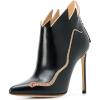 imageFSJ Women Fashion Ankle Boots Pumps Sexy Stiletto High Heel Color Rhinestones Closed Pointed Toe Rhinestone Booties Zipper Shoes Size 415 USBlack