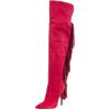 imageFSJ Women Over The Knee High Stiletto Heels Back Tassels Long Boots Sexy Thigh High Strech Club Party Shoes Size 415 USCrimson