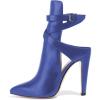 imageFSJ Women Pointed Toe Chunky High Heel Strappy Dress Bootie Pump Ankle Wrap Slingback Sandal Shoes Size 415 M USBlue