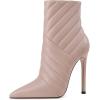 imageFSJ Women Fashion High Heel Ankle Boots with Rivets Closed Pointed Toe Stilettos Zipper Unique Style Shoes Size 415 M USApricot