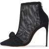 imageFSJ Women Fashion High Heel Ankle Boots with Rivets Closed Pointed Toe Stilettos Zipper Unique Style Shoes Size 415 M USBlack Bow
