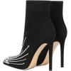 imageFSJ Women Fashion High Heel Ankle Boots with Rivets Closed Pointed Toe Stilettos Zipper Unique Style Shoes Size 415 M USBlack Decoration