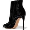 imageFSJ Women Fashion High Heel Ankle Boots with Rivets Closed Pointed Toe Stilettos Zipper Unique Style Shoes Size 415 M USBlack Glossy