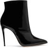 imageFSJ Women Fashion High Heel Ankle Boots with Rivets Closed Pointed Toe Stilettos Zipper Unique Style Shoes Size 415 M USBlack Glossy