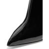 imageFSJ Women Fashion High Heel Ankle Boots with Rivets Closed Pointed Toe Stilettos Zipper Unique Style Shoes Size 415 M USBlack Glossy