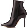 imageFSJ Women Fashion High Heel Ankle Boots with Rivets Closed Pointed Toe Stilettos Zipper Unique Style Shoes Size 415 M USBlack Matte