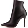 imageFSJ Women Fashion High Heel Ankle Boots with Rivets Closed Pointed Toe Stilettos Zipper Unique Style Shoes Size 415 M USBlack Matte