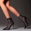 imageFSJ Women Fashion High Heel Ankle Boots with Rivets Closed Pointed Toe Stilettos Zipper Unique Style Shoes Size 415 M USBlack Mesh2