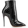 imageFSJ Women Fashion High Heel Ankle Boots with Rivets Closed Pointed Toe Stilettos Zipper Unique Style Shoes Size 415 M USBlack Patent