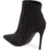 imageFSJ Women Fashion High Heel Ankle Boots with Rivets Closed Pointed Toe Stilettos Zipper Unique Style Shoes Size 415 M USBlack Studs
