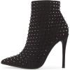 imageFSJ Women Fashion High Heel Ankle Boots with Rivets Closed Pointed Toe Stilettos Zipper Unique Style Shoes Size 415 M USBlack Studs