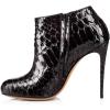 imageFSJ Women Fashion High Heel Ankle Boots with Rivets Closed Pointed Toe Stilettos Zipper Unique Style Shoes Size 415 M USBlackround Toe